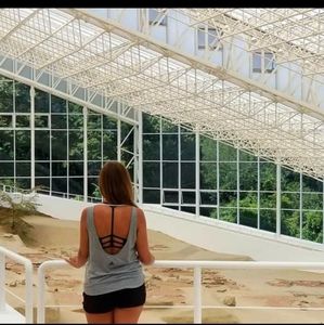 ♡Juniors grap Adidas open back tank top